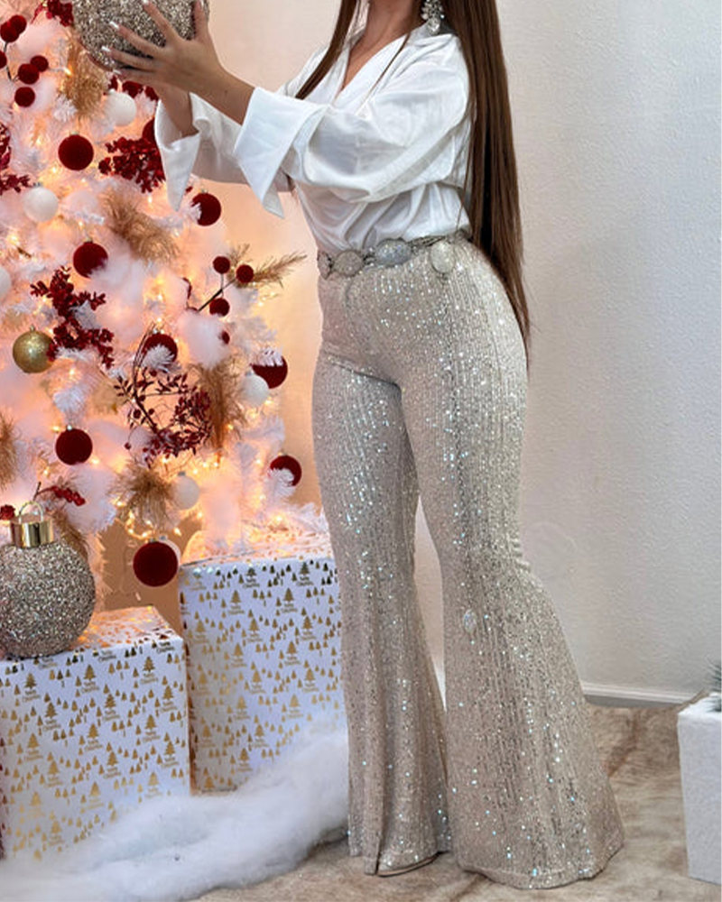 Dazzling Holiday Glitter Pants