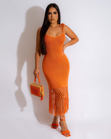 Burnt Orange Crochet Dress