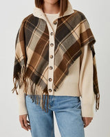 Plaid Shawl Jacquard Sweater