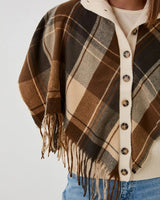 Plaid Shawl Jacquard Sweater